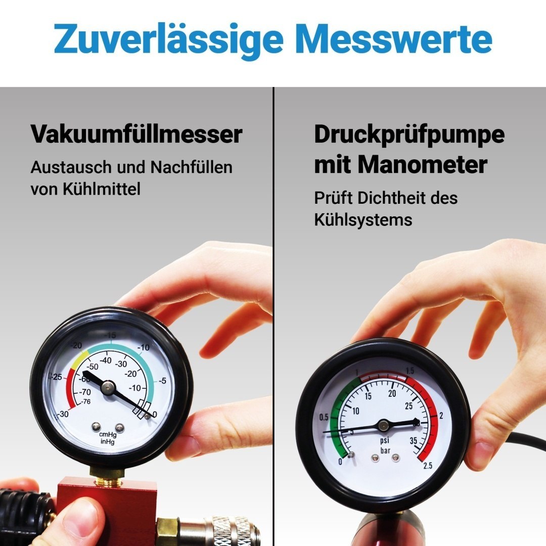 Tester chladicího systému BITUXX 28 dílů diagnostický vakuová a tlaková pumpa MS19590
